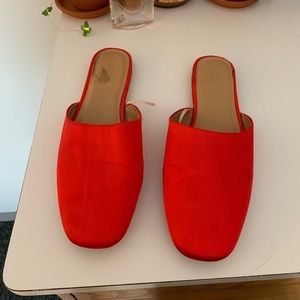 UO Red Silk Slides